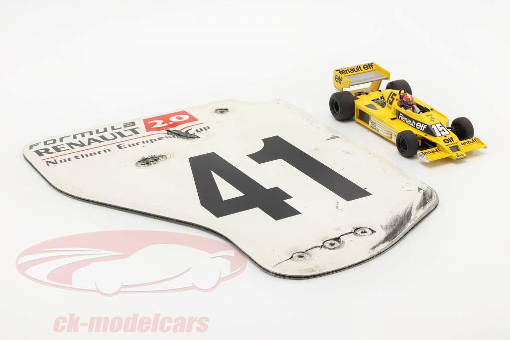 original Ala trasera Placa final #41 fórmula Renault 2.0 / ca. 36 x 47 cm