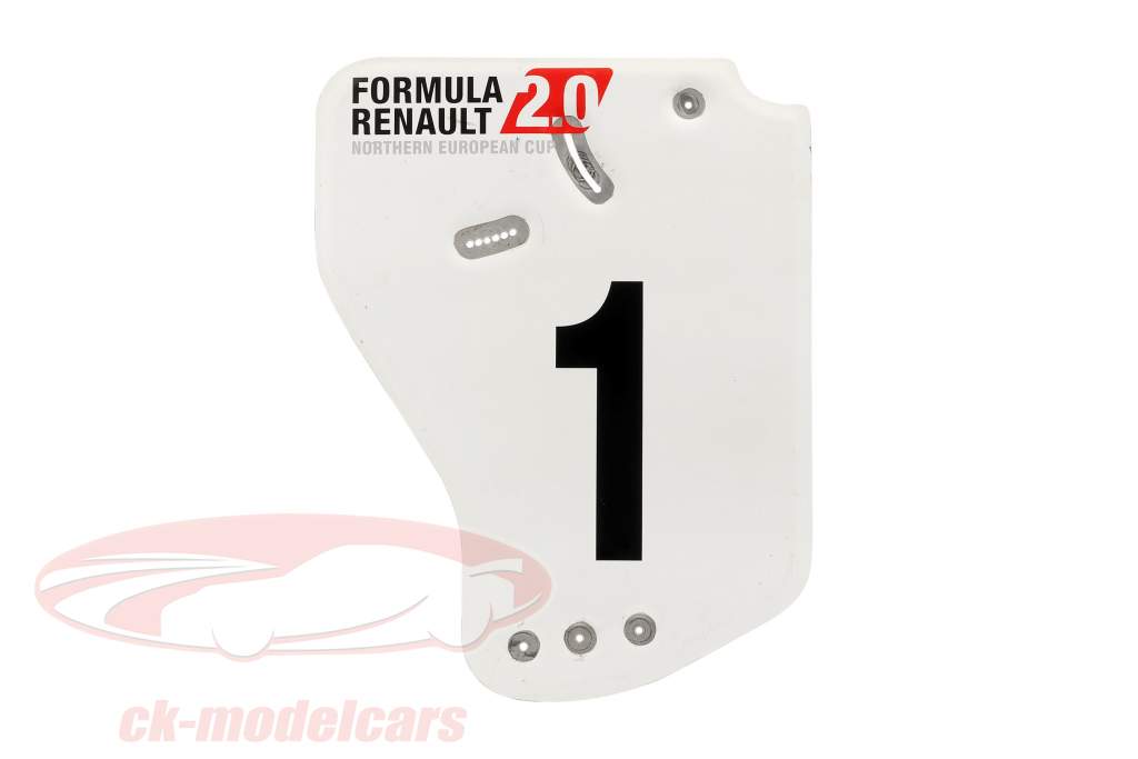 original Ala trasera Placa final #1 fórmula Renault 2.0 / ca. 36 x 47 cm