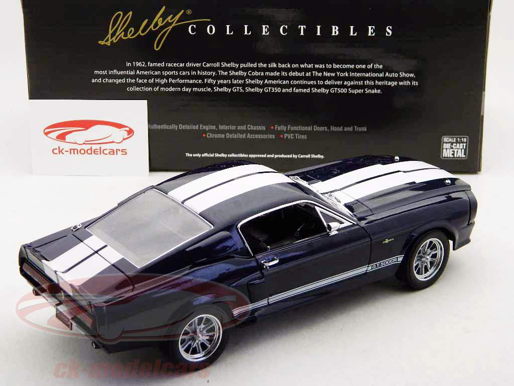 Ford Mustang Shelby GT500CR de construction: 1967 bleu foncé avec rayures blanches 1:18 ShelbyCo