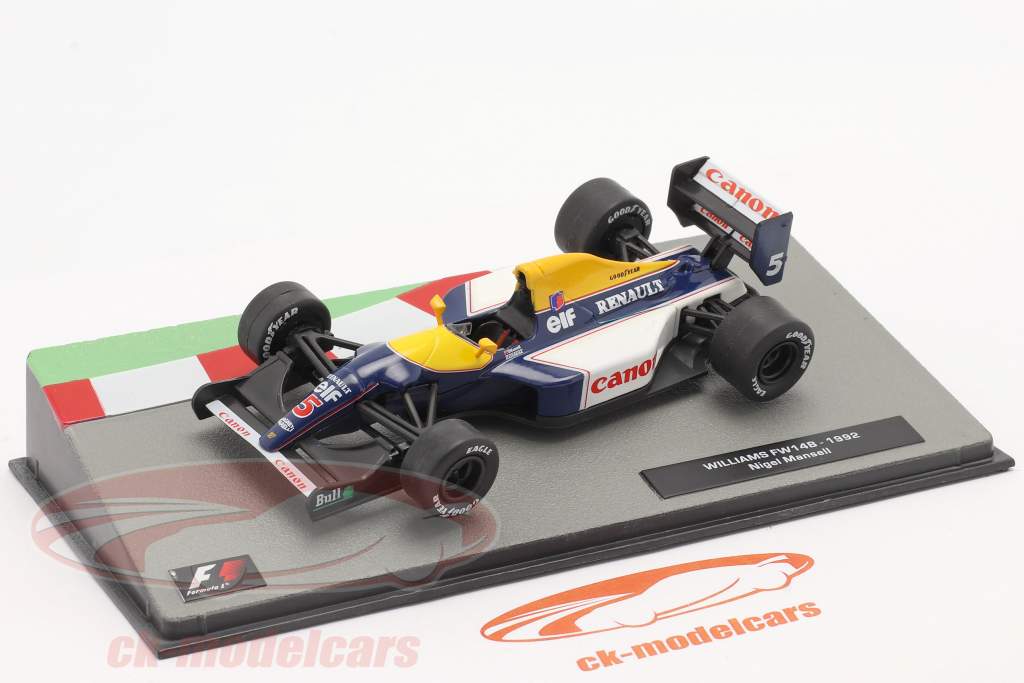 Nigel Mansell Williams FW14B #5 formel 1 Verdensmester 1992 1:43 Altaya