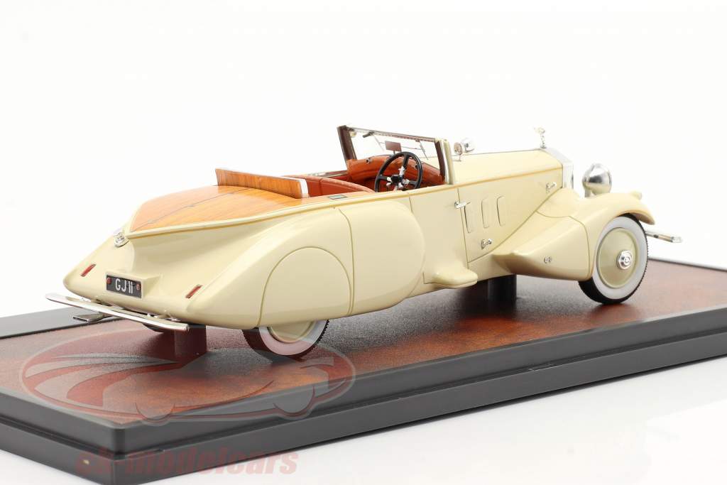 Rolls Royce Phantom II Barker Boattail Maharaja of Rewa 1930 crème blanc 1:43 Matrix
