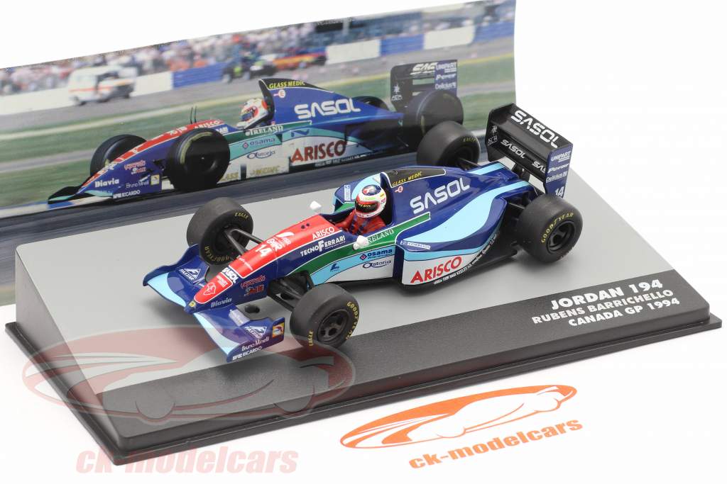 Rubens Barrichello Jordan 194 #14 Canada GP formule 1 1994 1:43 Altaya