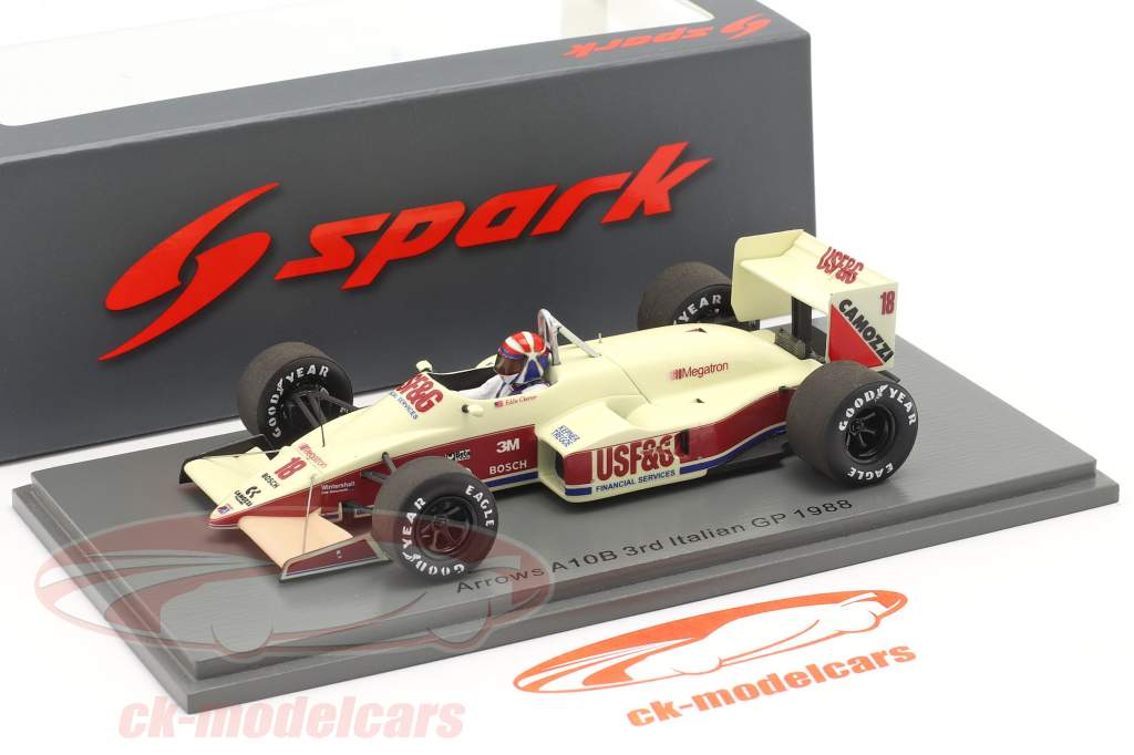 Eddie Cheever Arrows A10B #18 3° italiano GP formula 1 1988 1:43 Spark