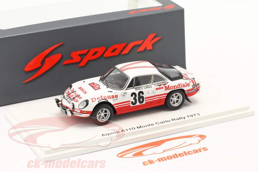Alpine-Renault A110 1800 #36 Rallye Monte Carlo 1973 Wollek, Thimonier 1:43 Spark
