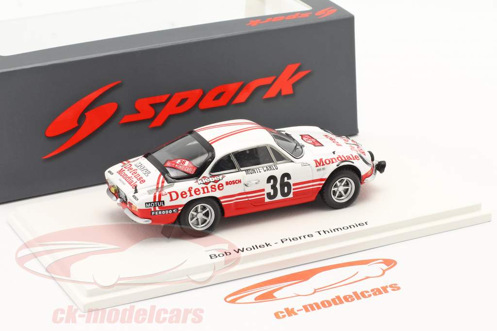 Alpine-Renault A110 1800 #36 Rallye Monte Carlo 1973 Wollek, Thimonier 1:43 Spark