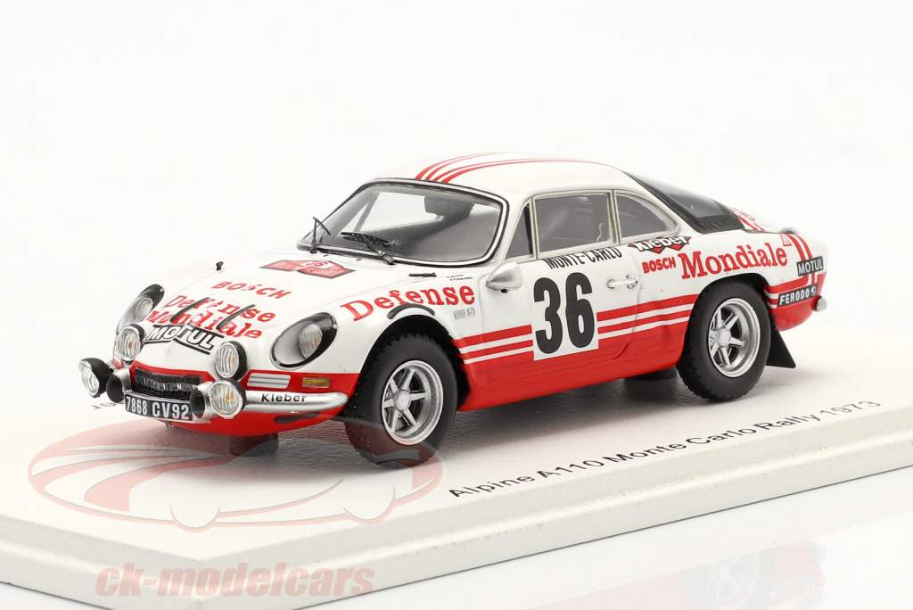Alpine-Renault A110 1800 #36 Rallye Monte Carlo 1973 Wollek, Thimonier 1:43 Spark