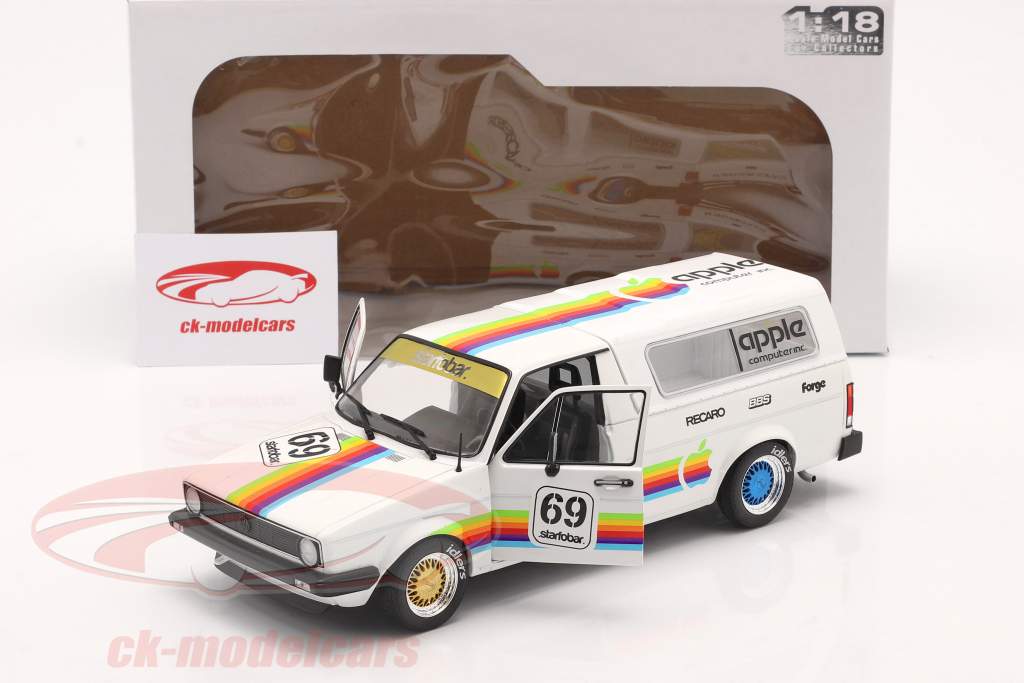 Volkswagen VW Caddy MK1 Porsche 935 Tribute Apple Computer 1982 Branco 1:18 Solido
