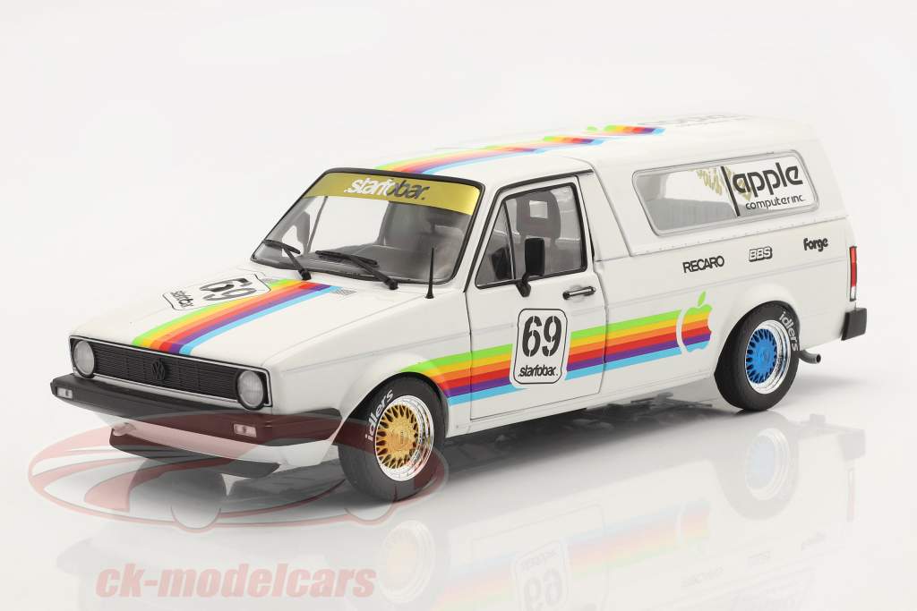 Volkswagen VW Caddy MK1 Porsche 935 Tribute Apple Computer 1982 Branco 1:18 Solido