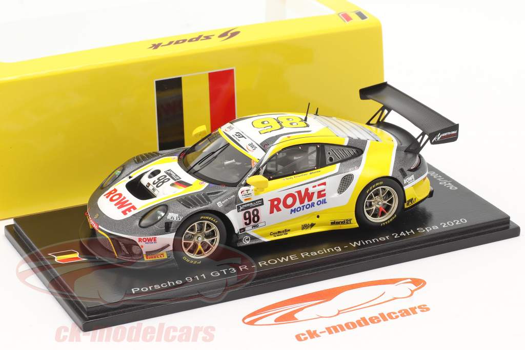 Porsche 911 GT3 R #98 vinder 24h Spa 2020 Rowe Racing 1:43 Spark