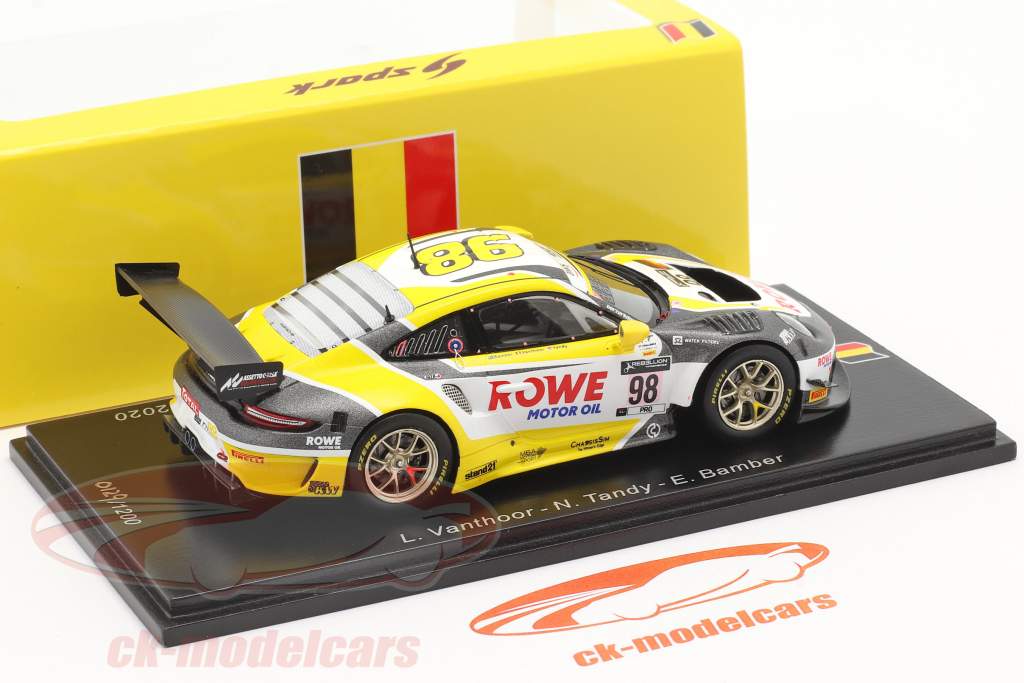 Porsche 911 GT3 R #98 vinder 24h Spa 2020 Rowe Racing 1:43 Spark