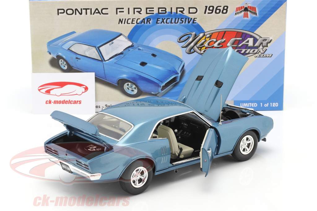 Pontiac Firebird Street Fighter Ano de construção 1968 luzerna azul 1:18 GMP