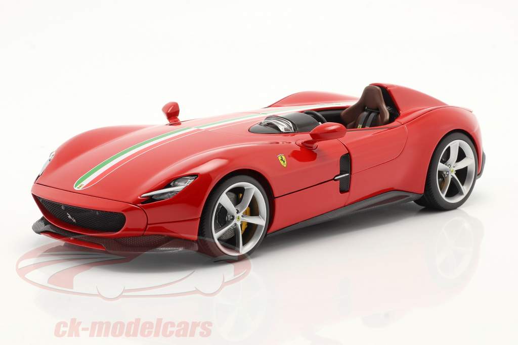 Ferrari Monza SP1 Anno di costruzione 2019 rosso con Tricolore 1:18 Bburago Signature