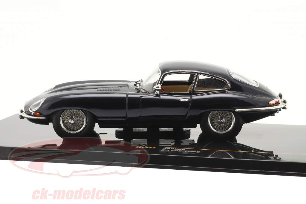 Jaguar E-Type bouwjaar 1963 donkerblauw 1:43 Ixo