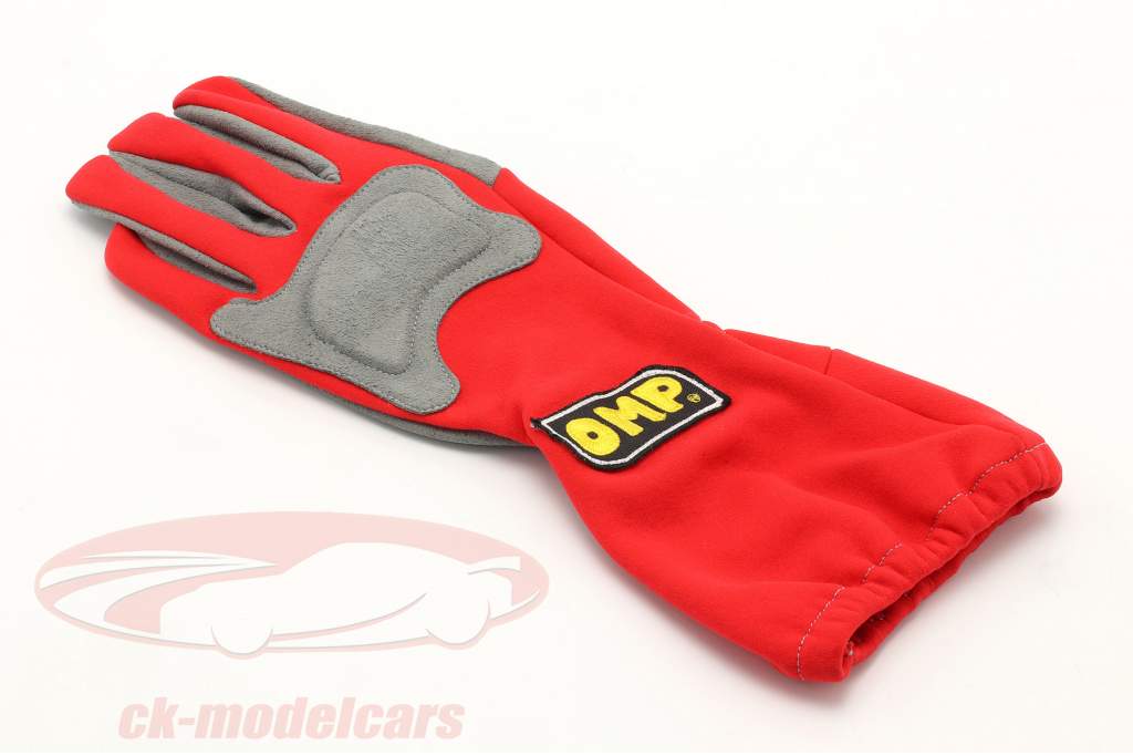 シングル モータースポーツ用グローブ / ドライバーグローブ 左 サイズ L (11) 赤 / グレー OMP