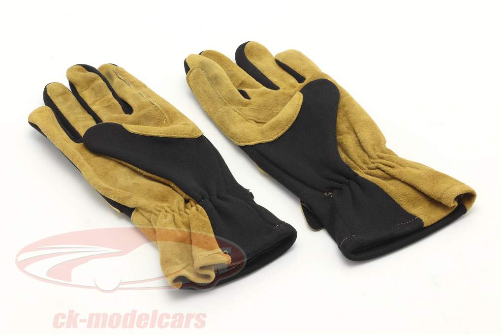 1 Пара Перчатки для автоспорта / Водительские перчатки размер L чернить / светло-коричневый OMP