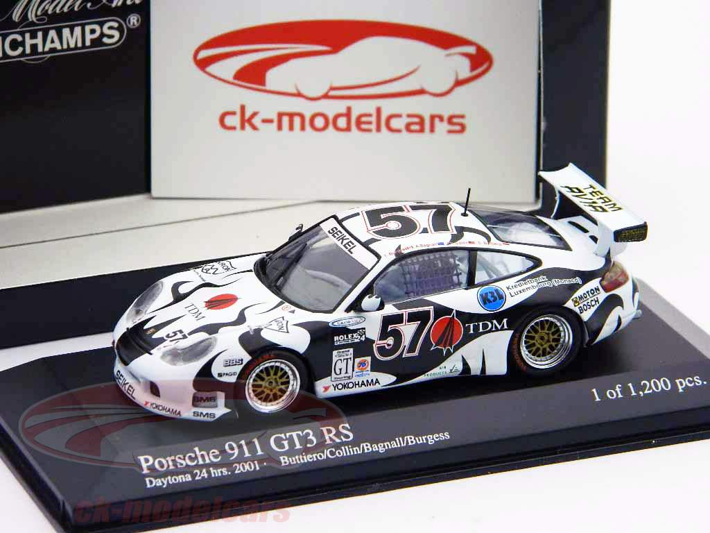 Porsche 911 GT3 RS #57 2001 24 Heures de Daytona Buttiero / Collin / Bagnall / Burgess Minichamps 1:43