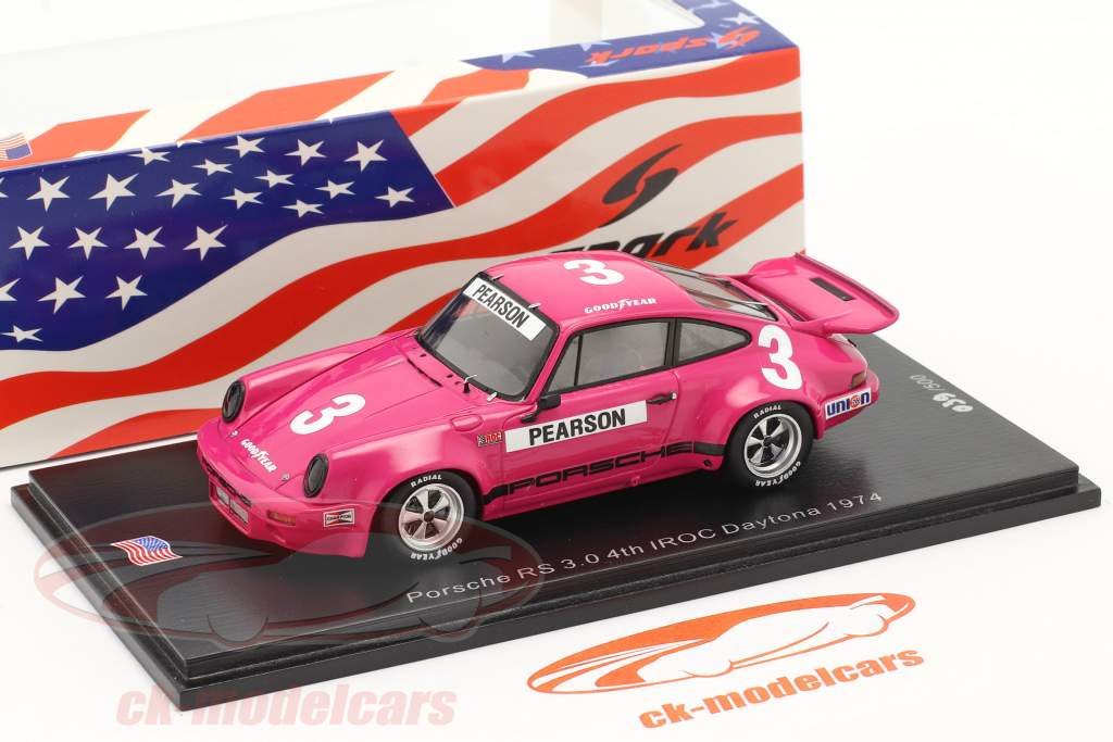 Porsche RS 3.0 #3 4. plads IROC Daytona 1974 D. Pearson 1:43 Spark