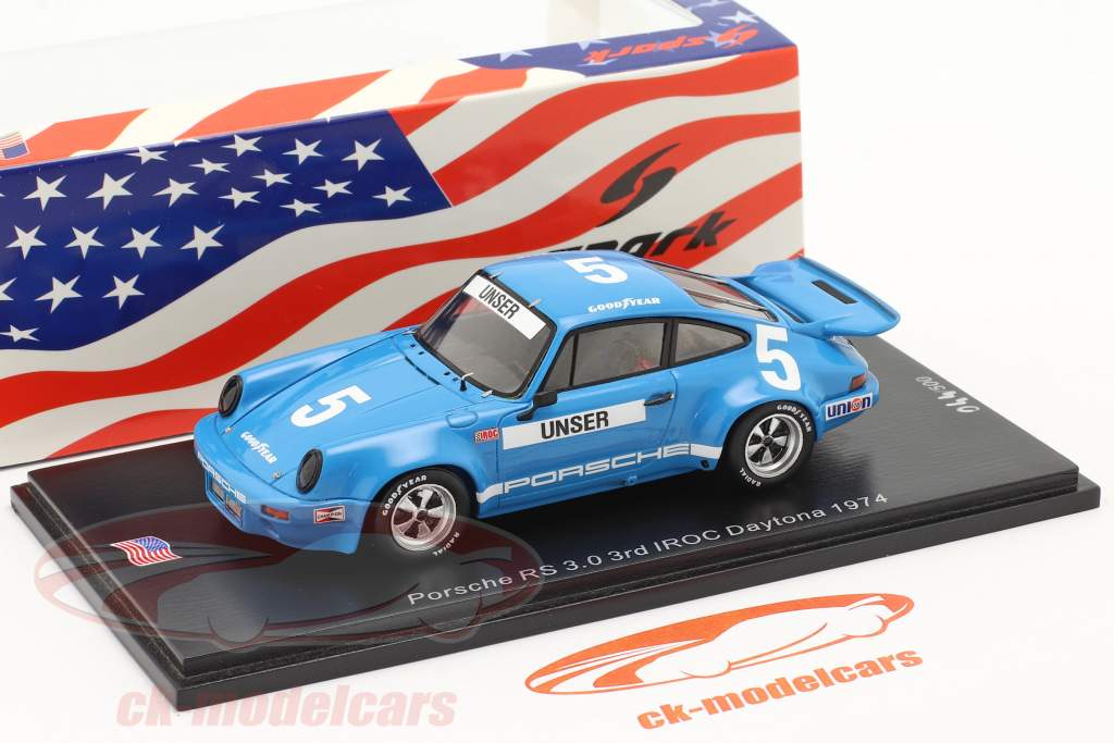 Porsche RS 3.0 #5 3e IROC Daytona 1974 B. Unser 1:43 Spark