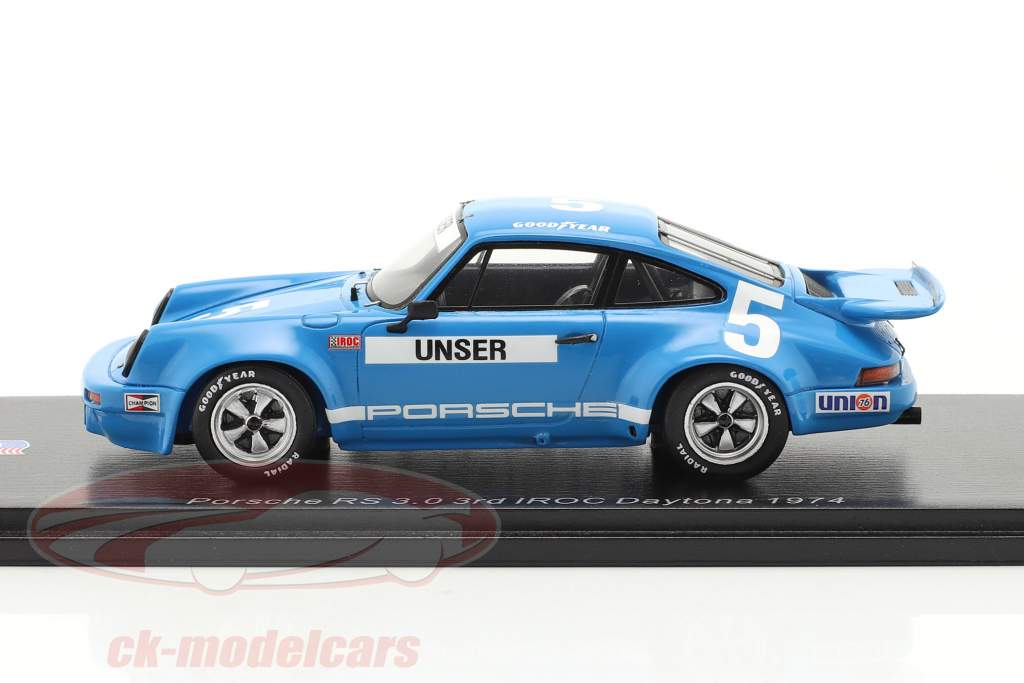 Porsche RS 3.0 #5 3e IROC Daytona 1974 B. Unser 1:43 Spark