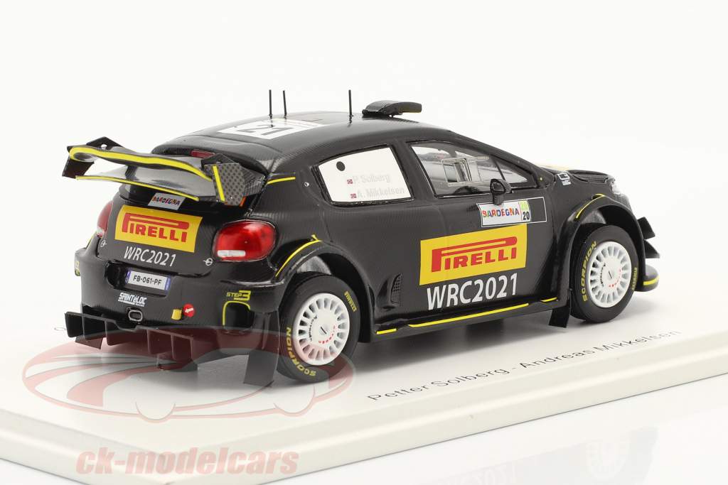Citroen C3 WRC #21 Rallye Sardegna 2020 Pirelli Dæk prøve 1:43 Spark