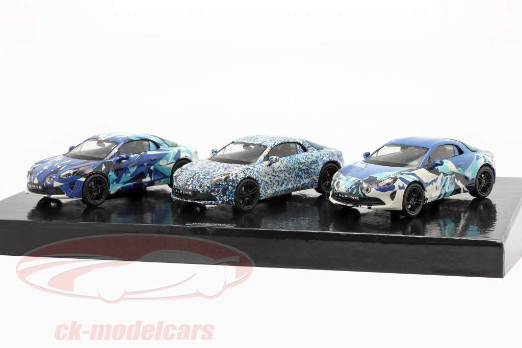 3-bil sæt Alpine Coffret A 110 Prototype Byggeår 2017 camouflage 1:43 Norev