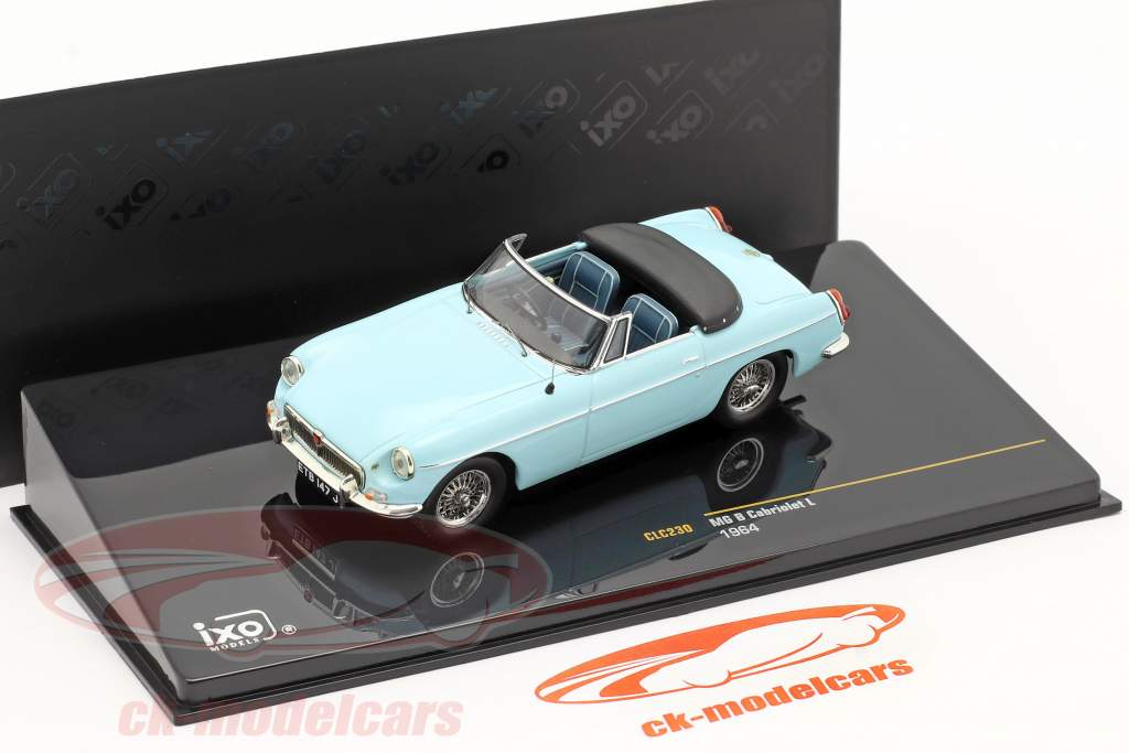 MG B Cabriolet L year 1964 light blue1:43 Ixo