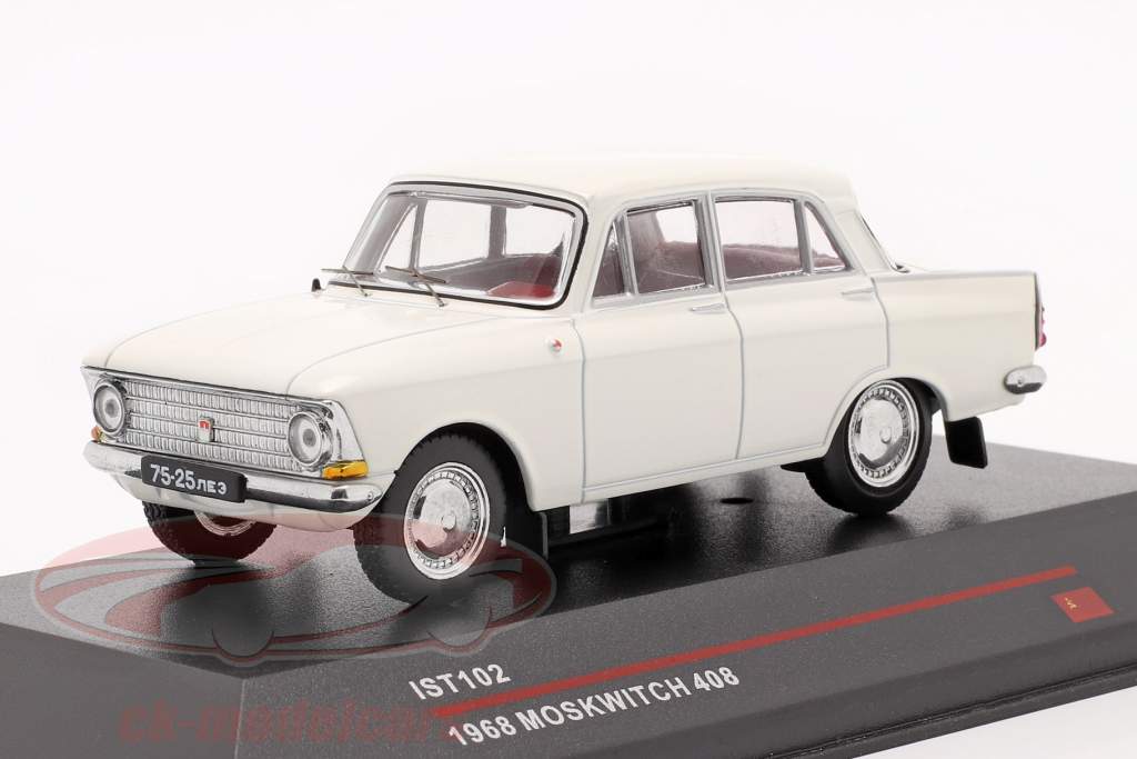 Moskwitch 408 Année de construction 1968 blanc 1:43 IST-Models