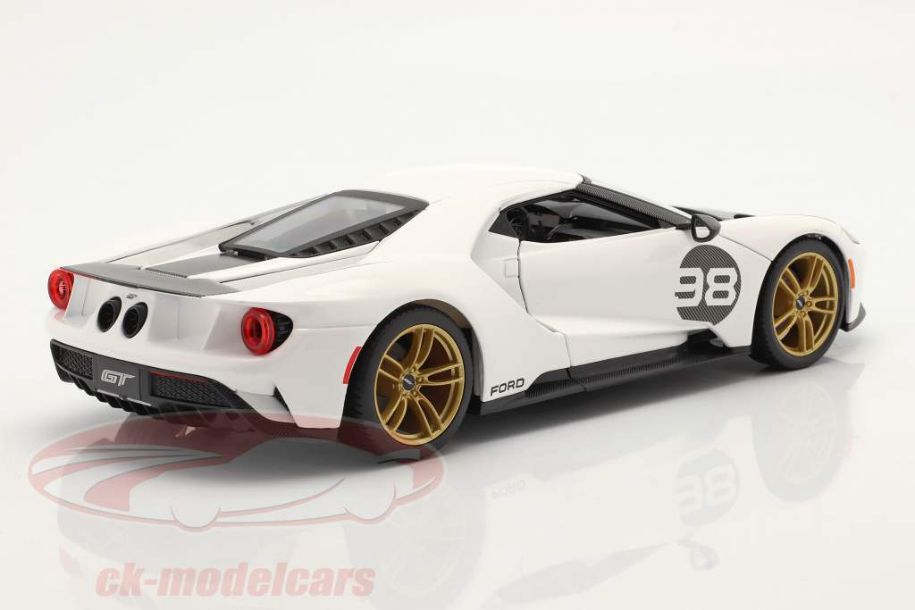Ford GT #98 Heritage Edition 2021 hvid / rød / kulstof 1:18 Maisto