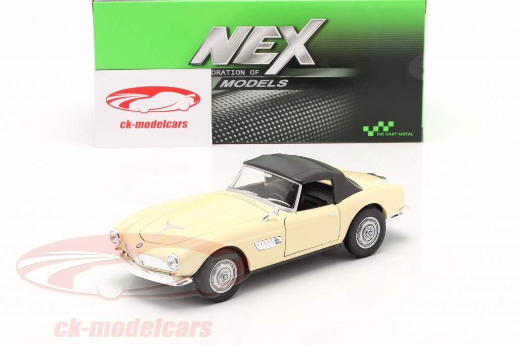 BMW 507 Cabriolet Closed Soft Top creme weiß 1:24 Welly