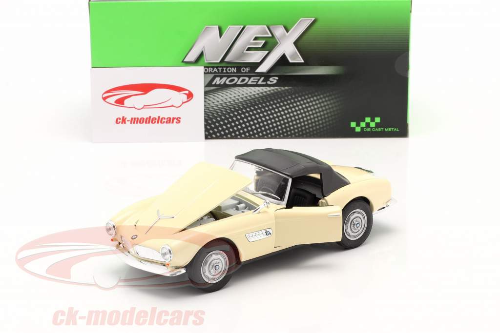 BMW 507 Cabriolet Closed Soft Top creme weiß 1:24 Welly
