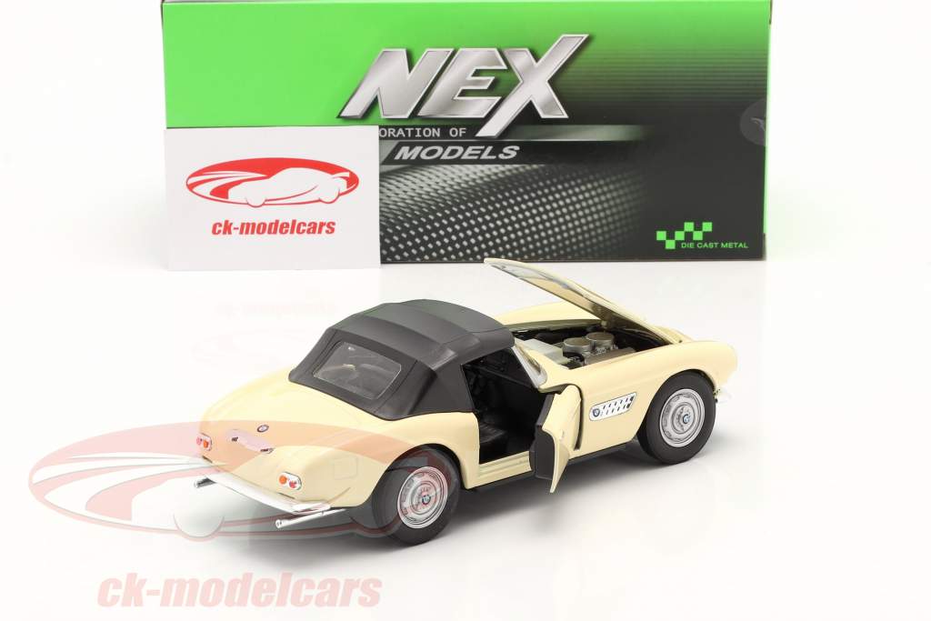 BMW 507 Cabriolet Closed Soft Top creme weiß 1:24 Welly