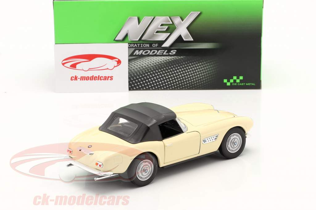 BMW 507 Cabriolet Closed Soft Top creme weiß 1:24 Welly