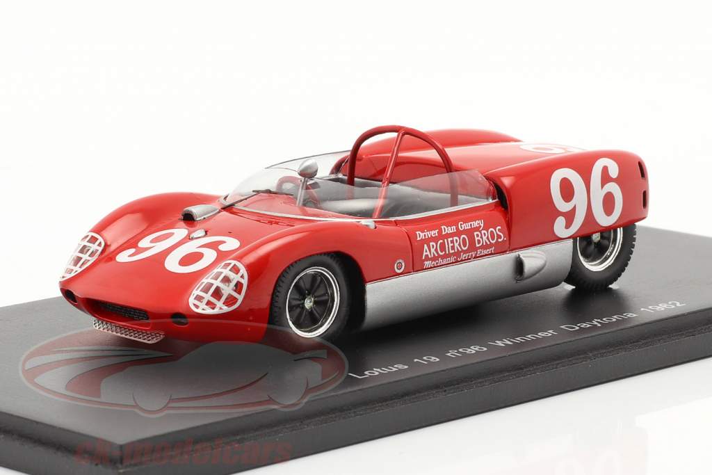 Lotus 19 #96 24h Daytona lauréat 1962 D. Gurney 1:43 Spark