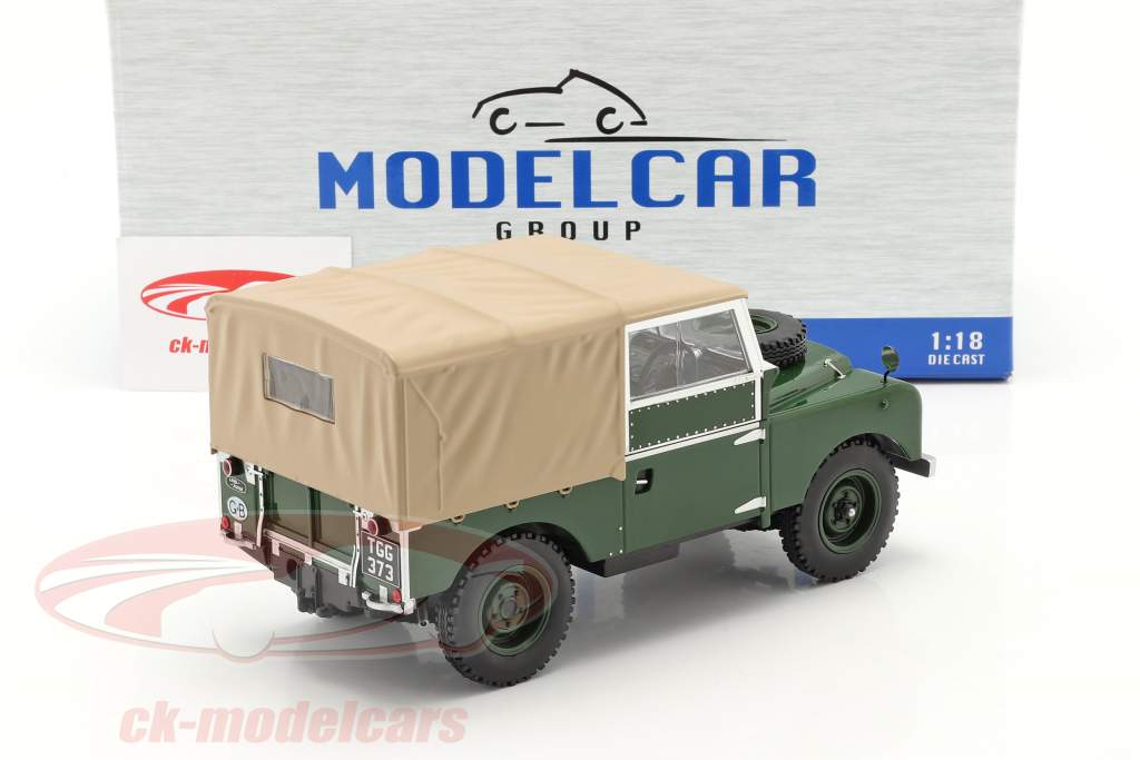 Land Rover Serie I RHD Bouwjaar 1957 donkergroen / beige 1:18 ModelCar Group