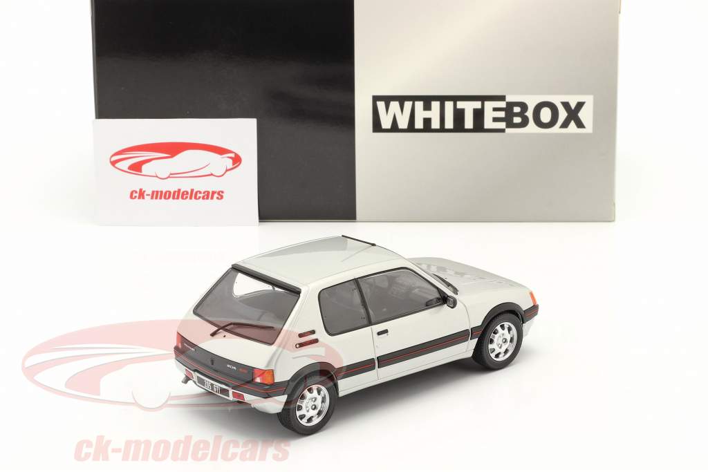 Peugeot 205 1.9 GTI bouwjaar 1988 zilver 1:24 WhiteBox