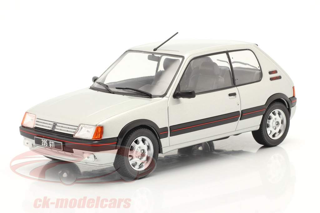 Peugeot 205 1.9 GTI bouwjaar 1988 zilver 1:24 WhiteBox