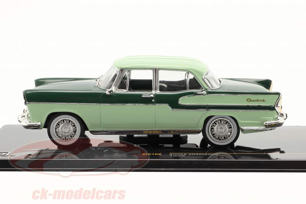 Simca Chambord år 1958 mørkegrøn / lime 1:43 Ixo