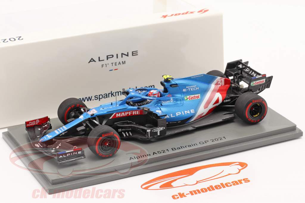 Esteban Ocon Alpine A521 #31 Bahreïn GP formule 1 2021 1:43 Spark