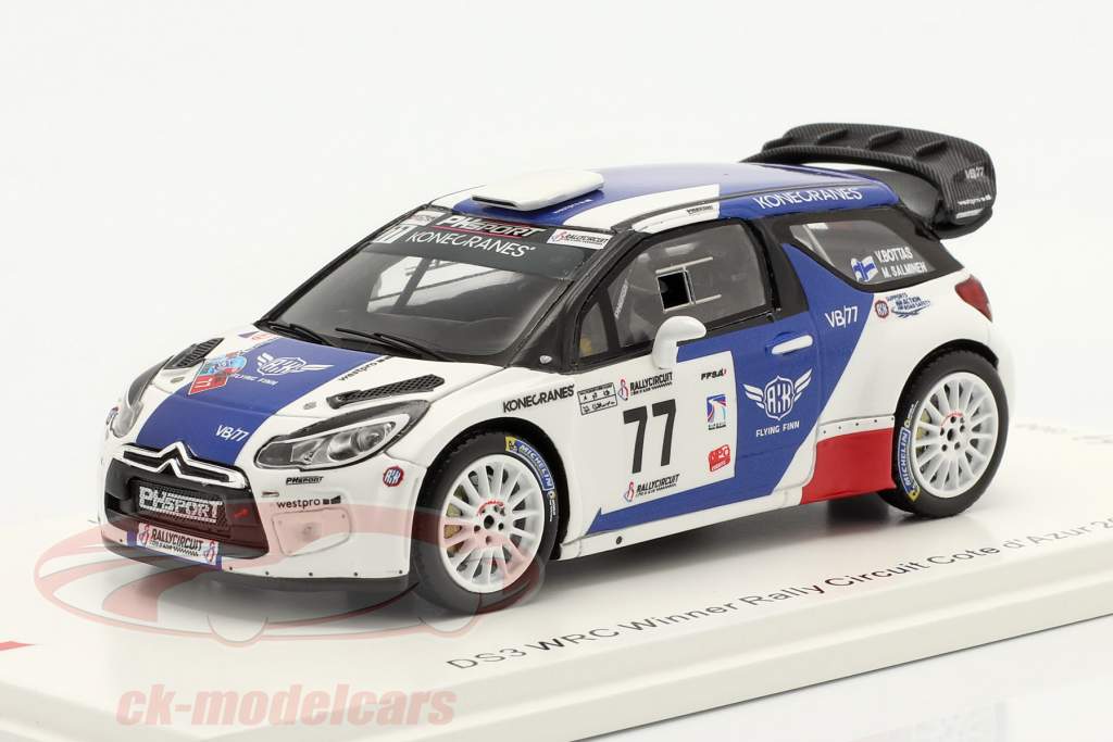 Citroen DS3 WRC #77 winnaar RallyCircuit Cote d'Azur 2019 Bottas, Rautiainen 1:43 Spark