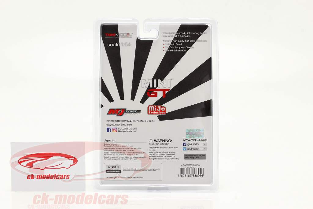 LB Works Nissan GT-R (R35) Type 2 LHD white in Blister 1:64 True Scale