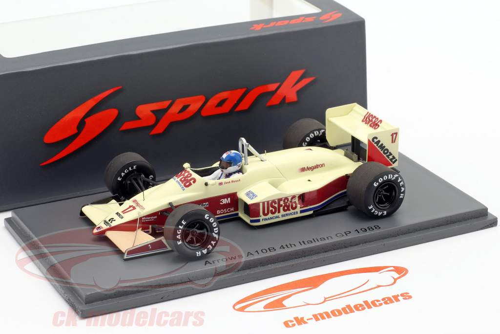 Derek Warwick Arrows A10B #17 4e Italiaans GP formule 1 1988 1:43 Spark