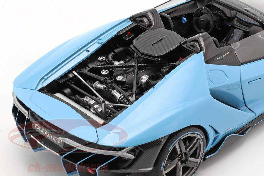 Lamborghini Centenario Roadster year 2016 light blue 1:18 AUTOart