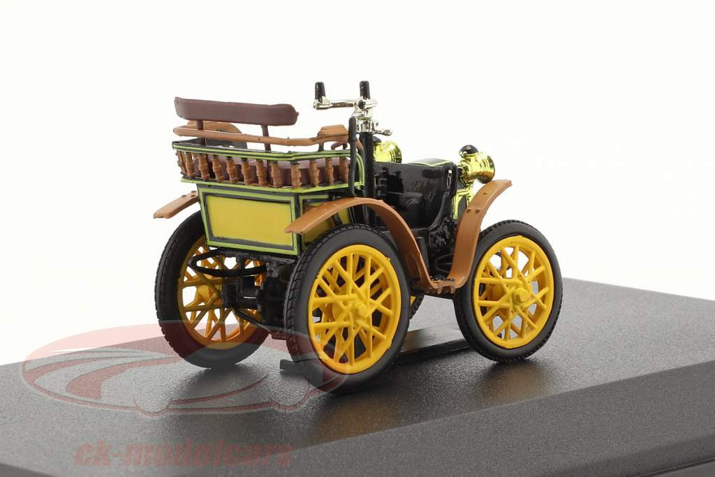 Renault Voiturette Type A Byggeår 1899 sort / Brun / gul 1:43 Norev