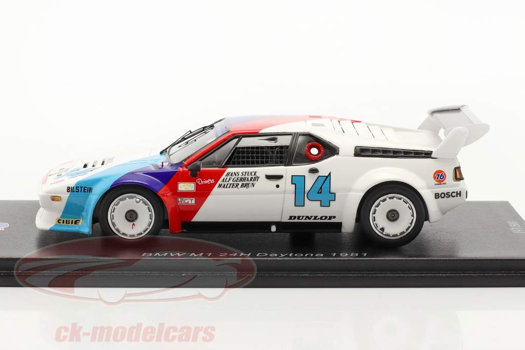 BMW M1 #14 gagnant GTO 24h Daytona 1981 Stuck, Gebhardt, Brun 1:43 Spark