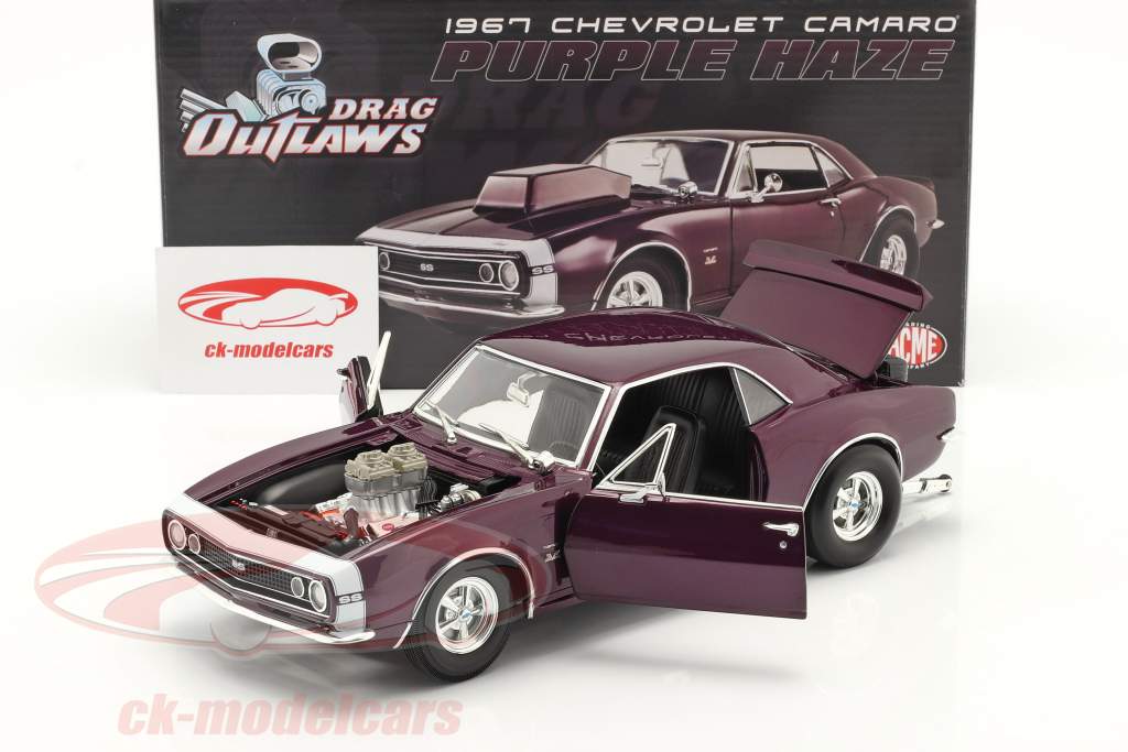 Chevrolet Camaro Drag Outlaws Anno di costruzione 1967 viola 1:18 MGP