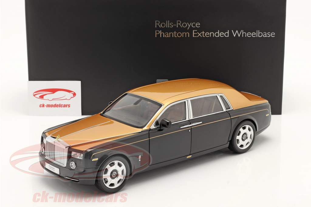 Rolls Royce Phantom Extended Wheelbase 建设年份 2015 黑色的 / 金子 1:18 Kyosho