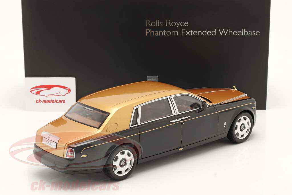 Rolls Royce Phantom Extended Wheelbase 建设年份 2015 黑色的 / 金子 1:18 Kyosho