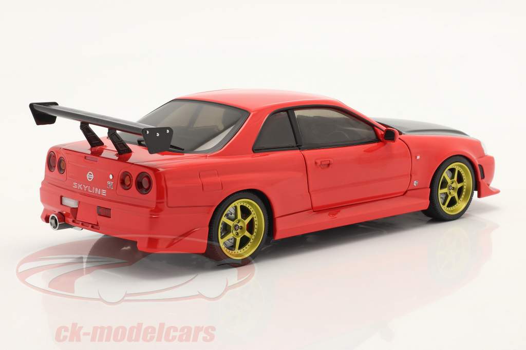 Nissan Skyline GT-R (BNR34) Anno di costruzione 1999 rosso 1:18 Greenlight