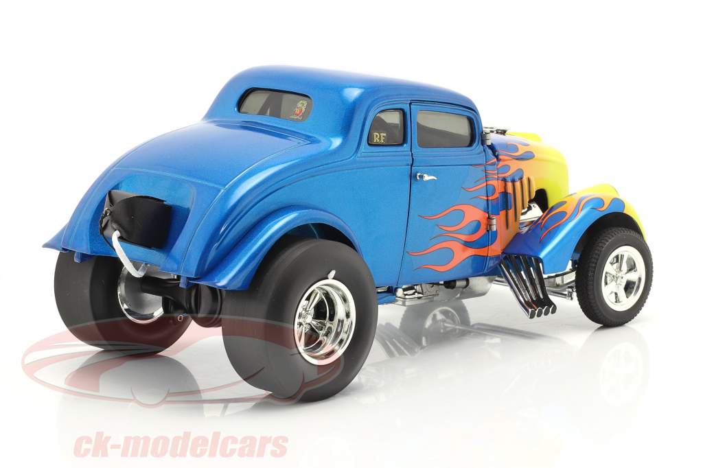 Gasser Flamed Ano de construção 1933 azul / amarelo 1:18 GMP
