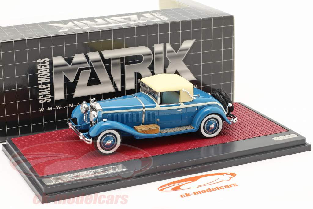Isotta Fraschini 8A SS Castagna Roadster Closed Baujahr 1929 blau 1:43 Matrix